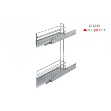 Карго полного выдвижения с мягким закрытием, 2 уровневое с 2 корзинами Style, сталь хром. 90 градудсив 104х473мм нагрузку 12 кг