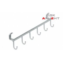 Планка с 6 крючками, сталь, хромированная полиров.