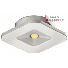 Светильник LED 4007 350mA/1W пластиковый цвет: серебряный теплый белый свет 34х34мм (3 штуки)