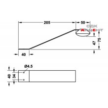 Светильник Haleos 4042 алюминий матовый 12 V/2x20W 350 мм