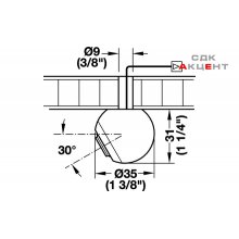 Светильник LED 4015 350mA/1W врезной цвет: черный анодированный дневной свет 6000К D35мм