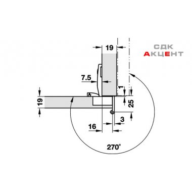 Петля Aximat 100SM2D 16 G35 2 S