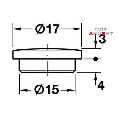 Заглушка деревянная D17 мм, для отверстий D15 мм, бук
