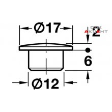 Заглушка деревянная D17 мм, для отверстий D12 мм, дуб