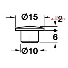 Заглушка деревянная D15 мм, для отверстий D10 мм, ясень