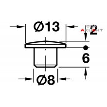 Заглушка деревянная D13 мм, для отверстий D8 мм, бук