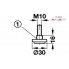 Опора-винт D30 мм, М10х20 мм, никелированная