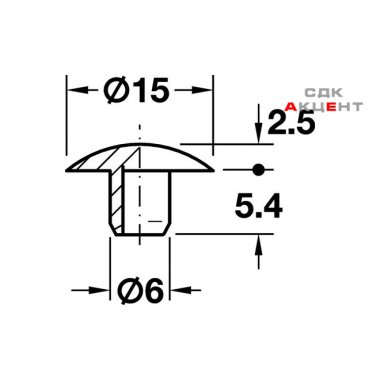 Заглушка D6/15 RAL8014