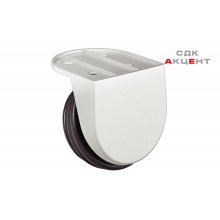 Мебельный ролик белый алюминий 73х68 мм S с кольцом