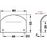 Ручка мебельная 80х53 мм, нерж. сталь матовая