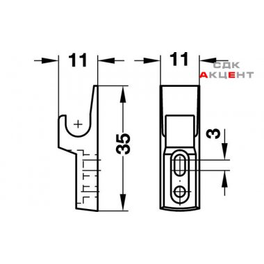 Элемент для закрывания Mini-Latch черный