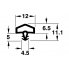 Уплотнитель для межкомн.дверей PVC прозор.12мм