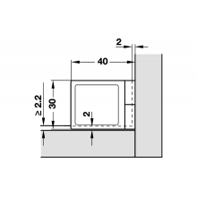 Петля для стекла с фиксатором 40х30 мм (хром)