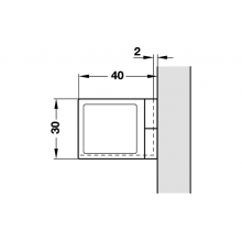 Петля для стекла промежуточная 40х30 мм (никель)