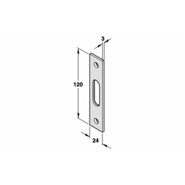 Соответствующая часть к замку 24х3х120 мм, нерж. сталь