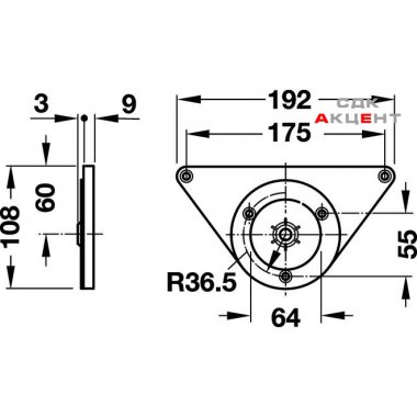 Опора коническая D60х710 мм, века, хром полиров.