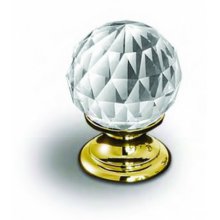Ручка-кнопка з кристалом SWAROVSKI колір: золото D30мм